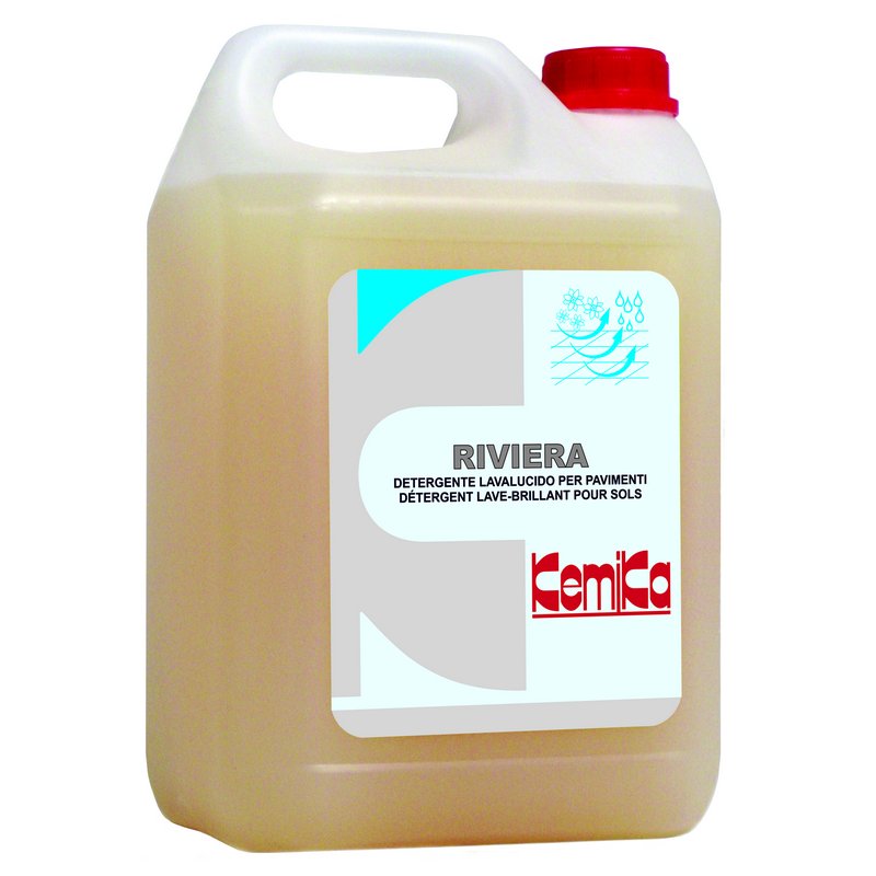 RIVIERA - Bidon 5 L - Détergent lave brillant tous sols avec lavages fréquents